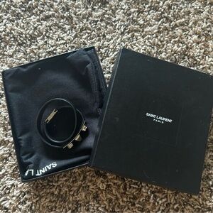 Authentic Saint Laurent 3 clous double wrap bracelet
